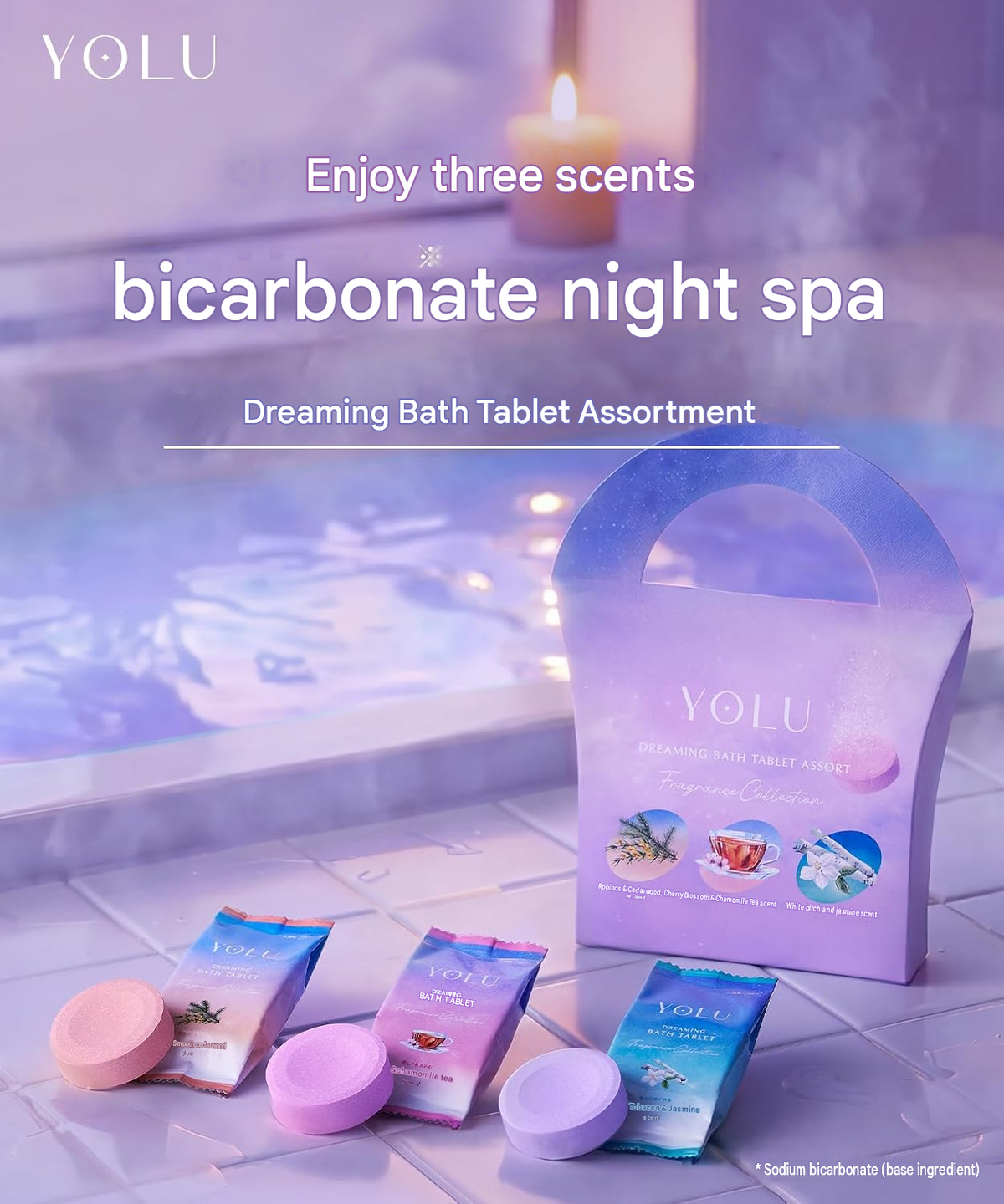 YOLU Bath Tablets Dreaming Assorted Fragrance Collection – 6 Tablets