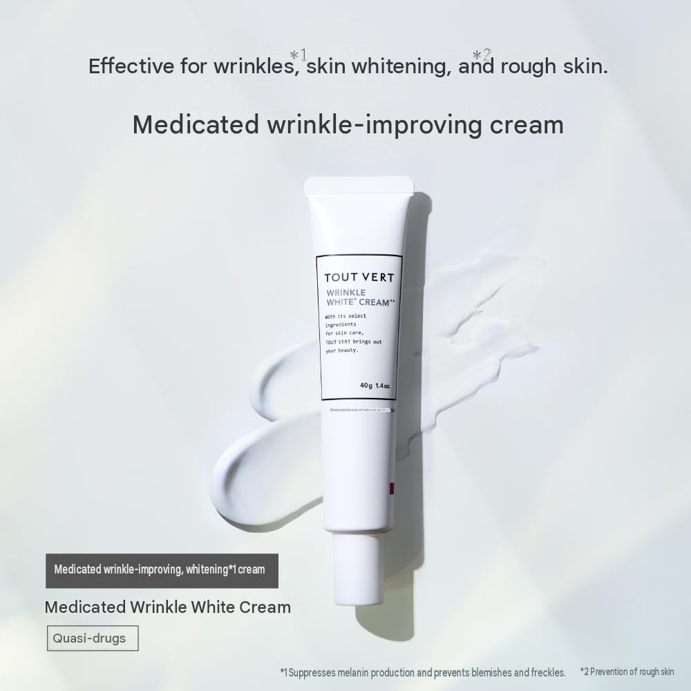 TOUT VERT Medicated Wrinkle White Cream – Anti-Aging & Brightening Cream, 1.4 oz (40 g)