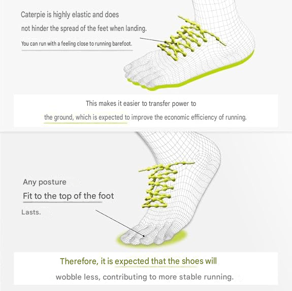 Caterpy No-Tie Elastic Shoelaces