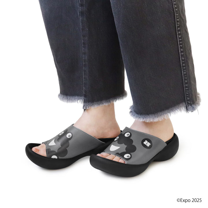 EXPO2025 Black Myakumyaku Sandals Egg Heel Women's - MYK-EGb