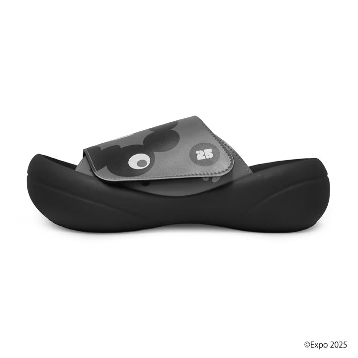 EXPO2025 Black Myaku-Myaku Big Foot Men’s Sandals - MYK-BFb