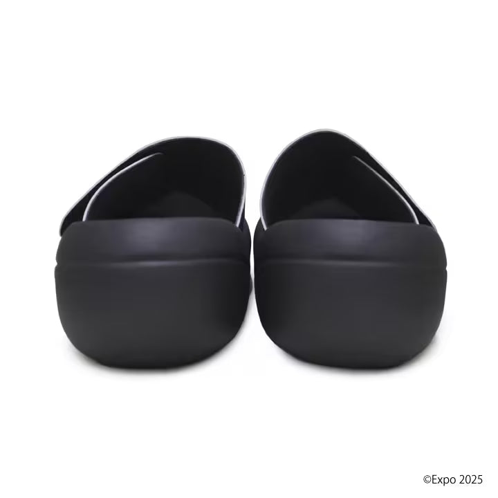 EXPO2025 Black Myaku-Myaku Big Foot Men’s Sandals - MYK-BFb
