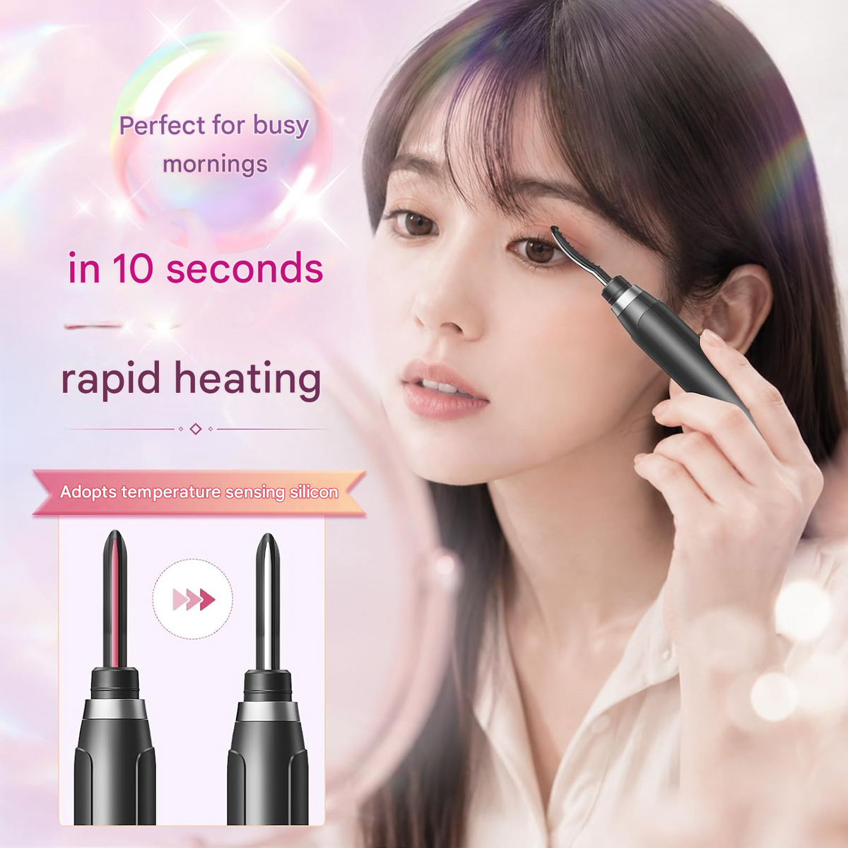 Hot Eyelash Curler – USB Rechargeable Electric Heated Lash Comb