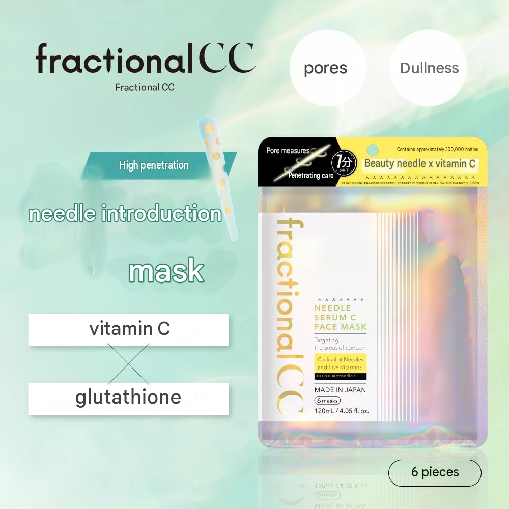 Fractional CC Needle Mask C – Vitamin C & Glutathione Sheet Mask, 12 sheets (6 sheets × 2 sets)