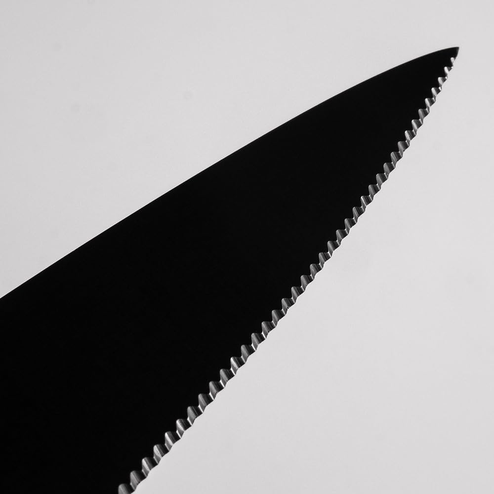 GLOBAL CAMP Serrated Knife with Leather Sheath