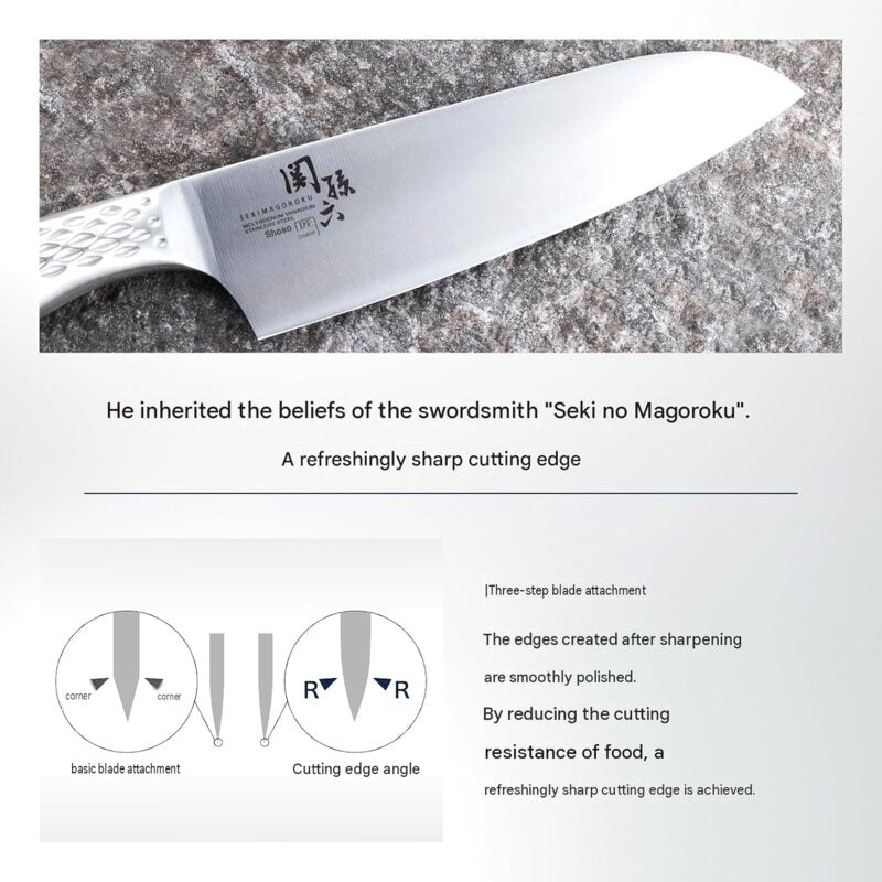 KAI Seki Magoroku Shoso Santoku Knife — 165 mm