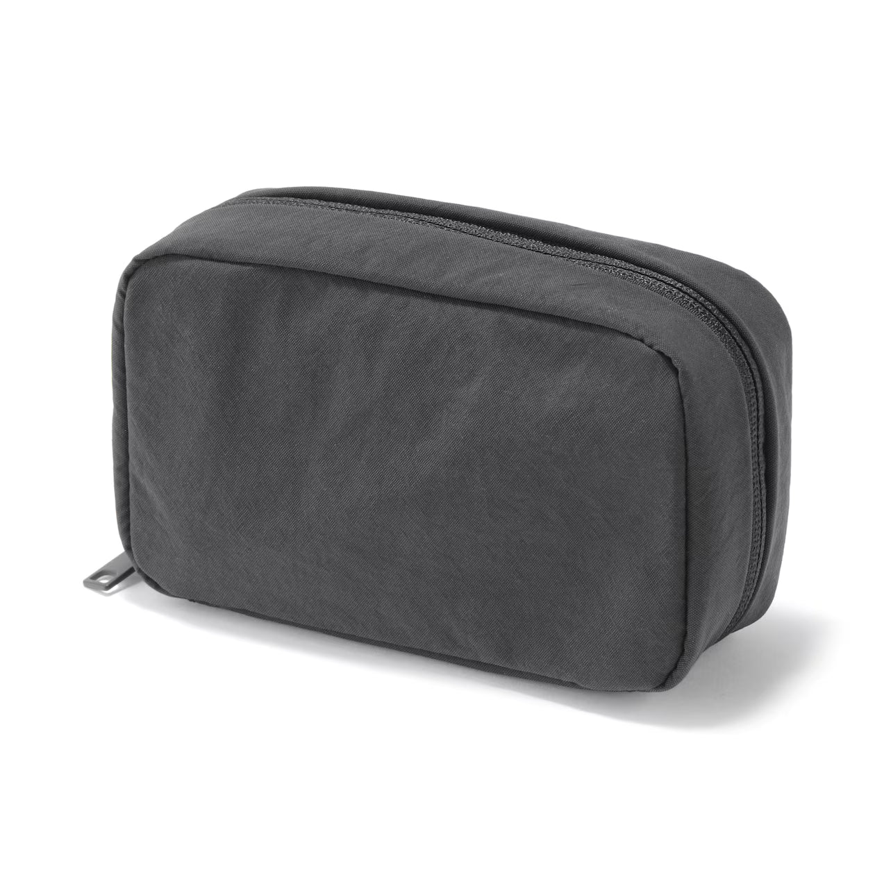 Muji Wrinkle Nylon Wide-Opening Pouch – Medium 15 × 9 × 4.5 cm