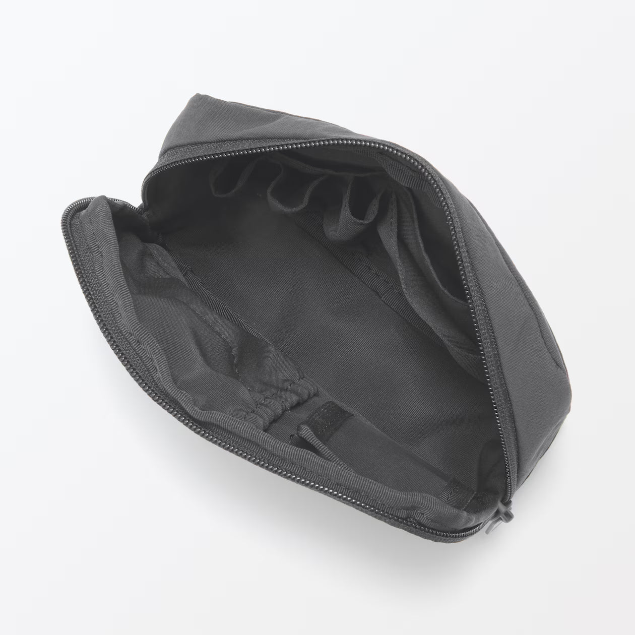 Muji Wrinkle Nylon Wide-Opening Pouch 18 × 11.5 × 7 cm