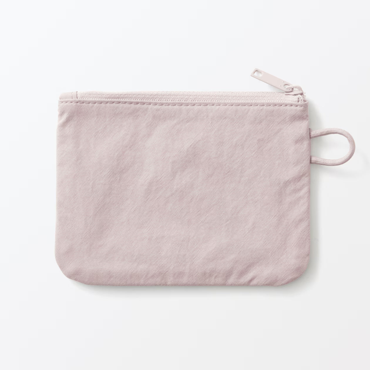 Muji Wrinkle Nylon Flat Pouch – Dark Gray, Small 13.6 × 10 cm