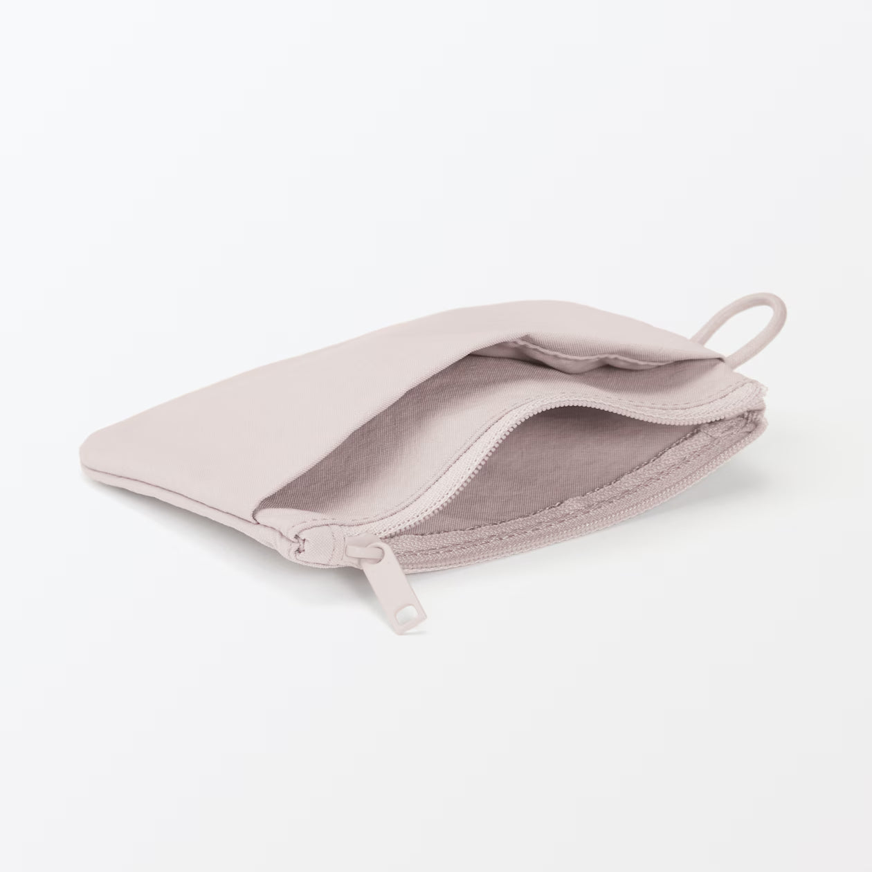 Muji Wrinkle Nylon Flat Pouch – Dark Gray, Small 13.6 × 10 cm