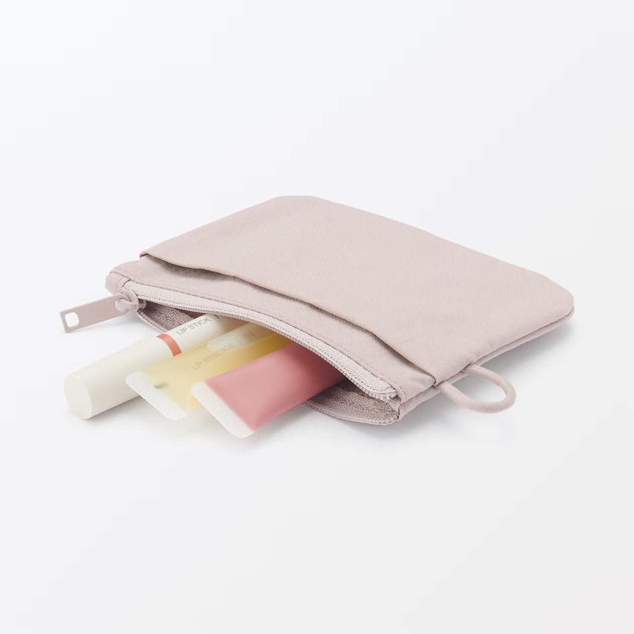 Muji Wrinkle Nylon Flat Pouch – Dark Gray, Small 13.6 × 10 cm