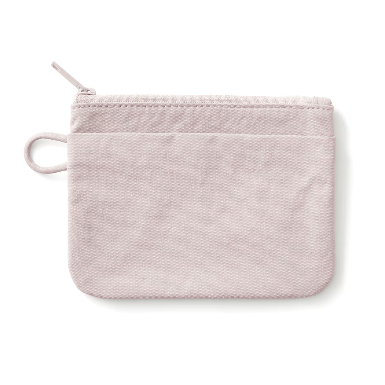 Muji Wrinkle Nylon Flat Pouch – Dark Gray, Small 13.6 × 10 cm