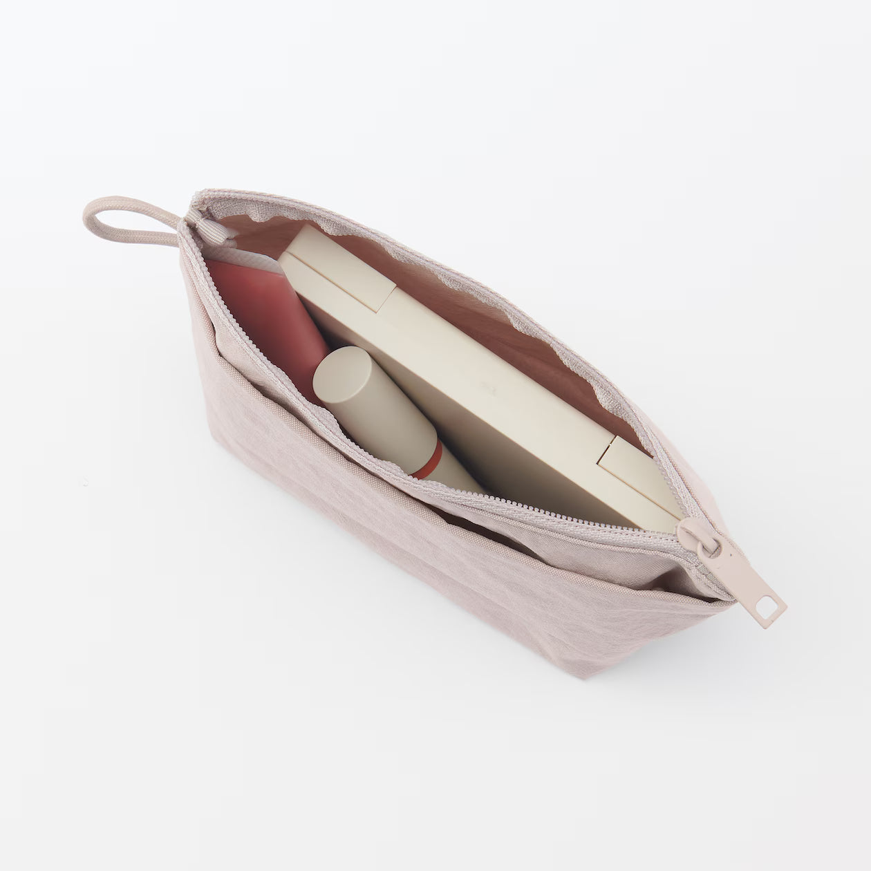 Muji Wrinkle Nylon Gusseted Pouch ５×１１×６ｃｍ