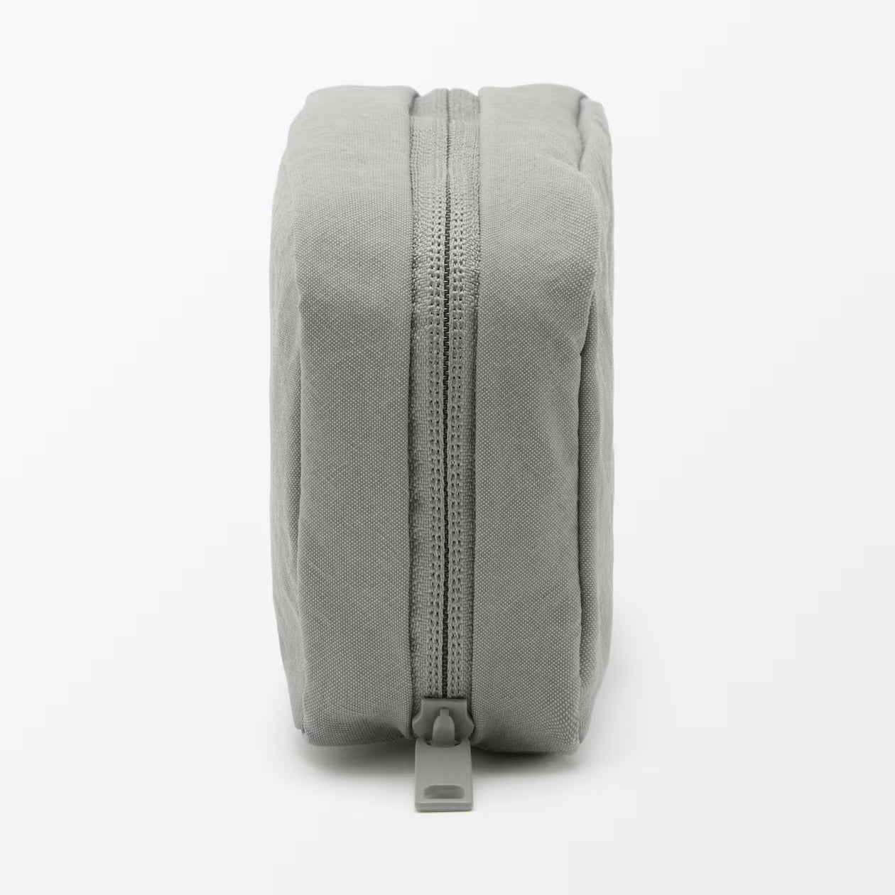 Muji Wrinkle Nylon Wide-Opening Pouch – Medium 15 × 9 × 4.5 cm