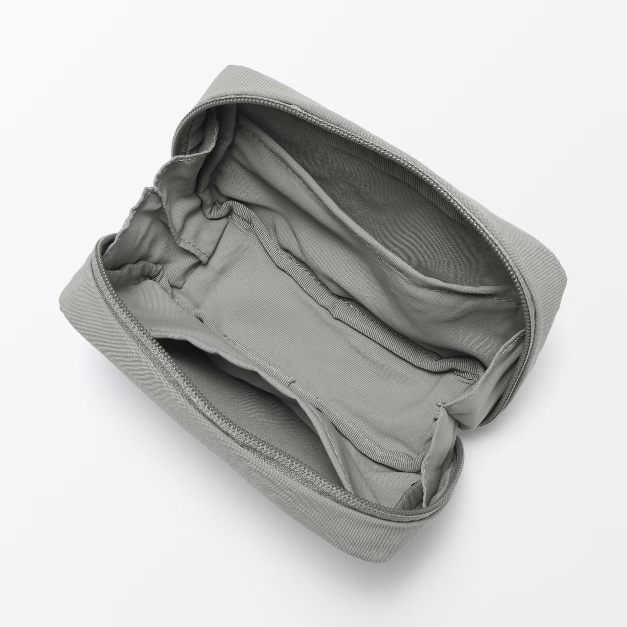 Muji Wrinkle Nylon Wide-Opening Pouch – Medium 15 × 9 × 4.5 cm