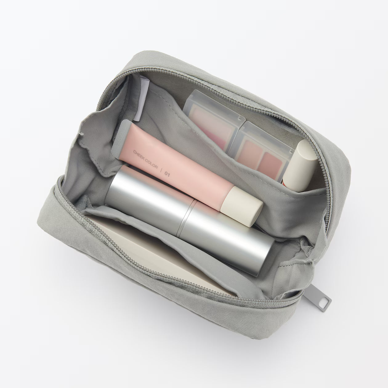 Muji Wrinkle Nylon Wide-Opening Pouch – Medium 15 × 9 × 4.5 cm