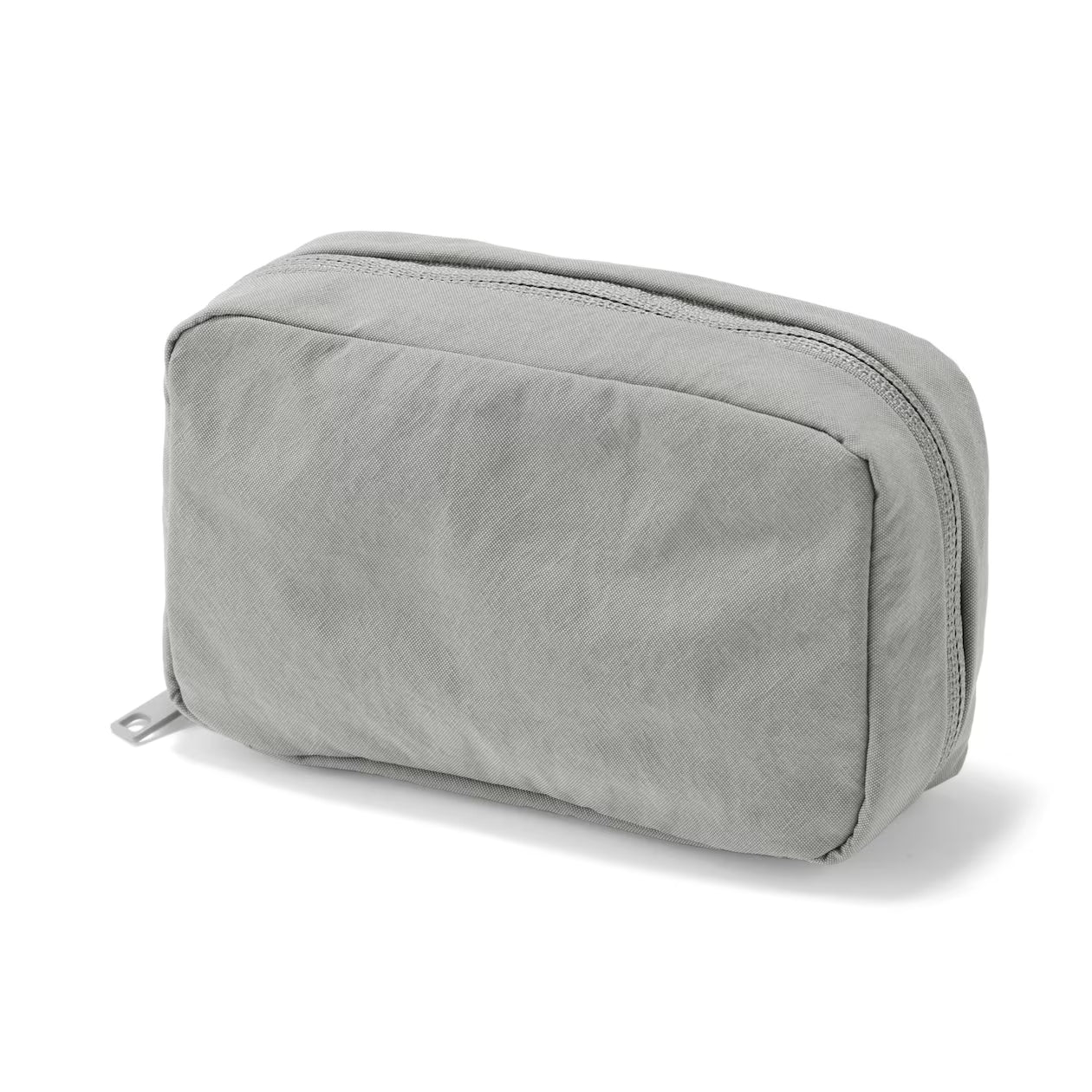 Muji Wrinkle Nylon Wide-Opening Pouch – Medium 15 × 9 × 4.5 cm