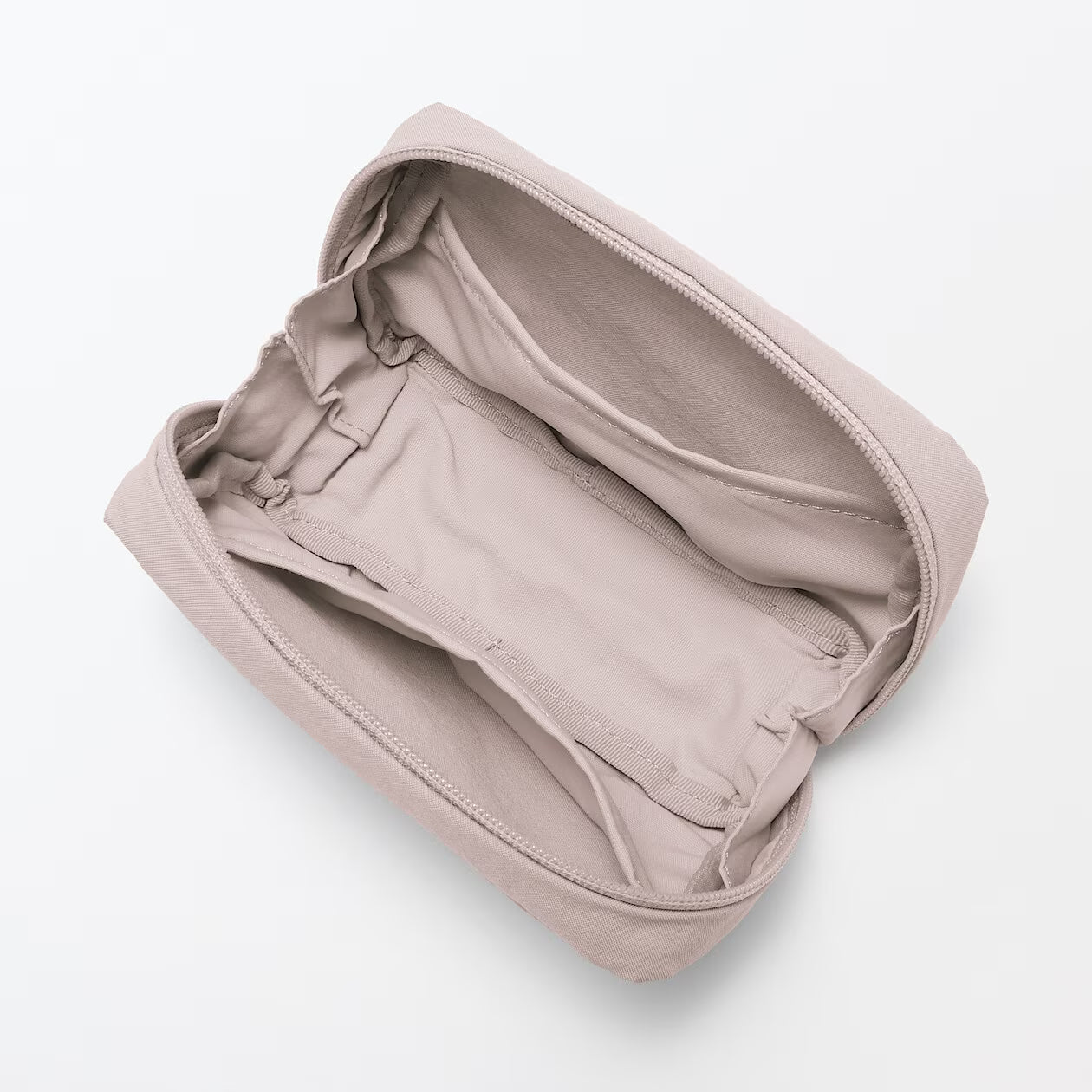 Muji Wrinkle Nylon Wide-Opening Pouch – Medium 15 × 9 × 4.5 cm