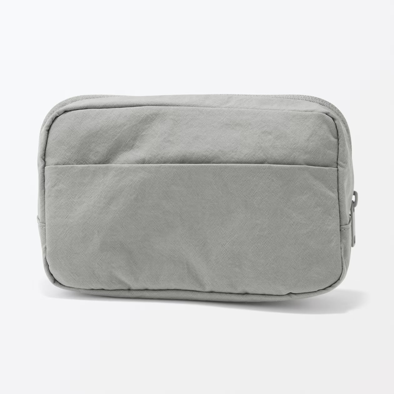 Muji Wrinkle Nylon Wide-Opening Pouch 18 × 11.5 × 7 cm