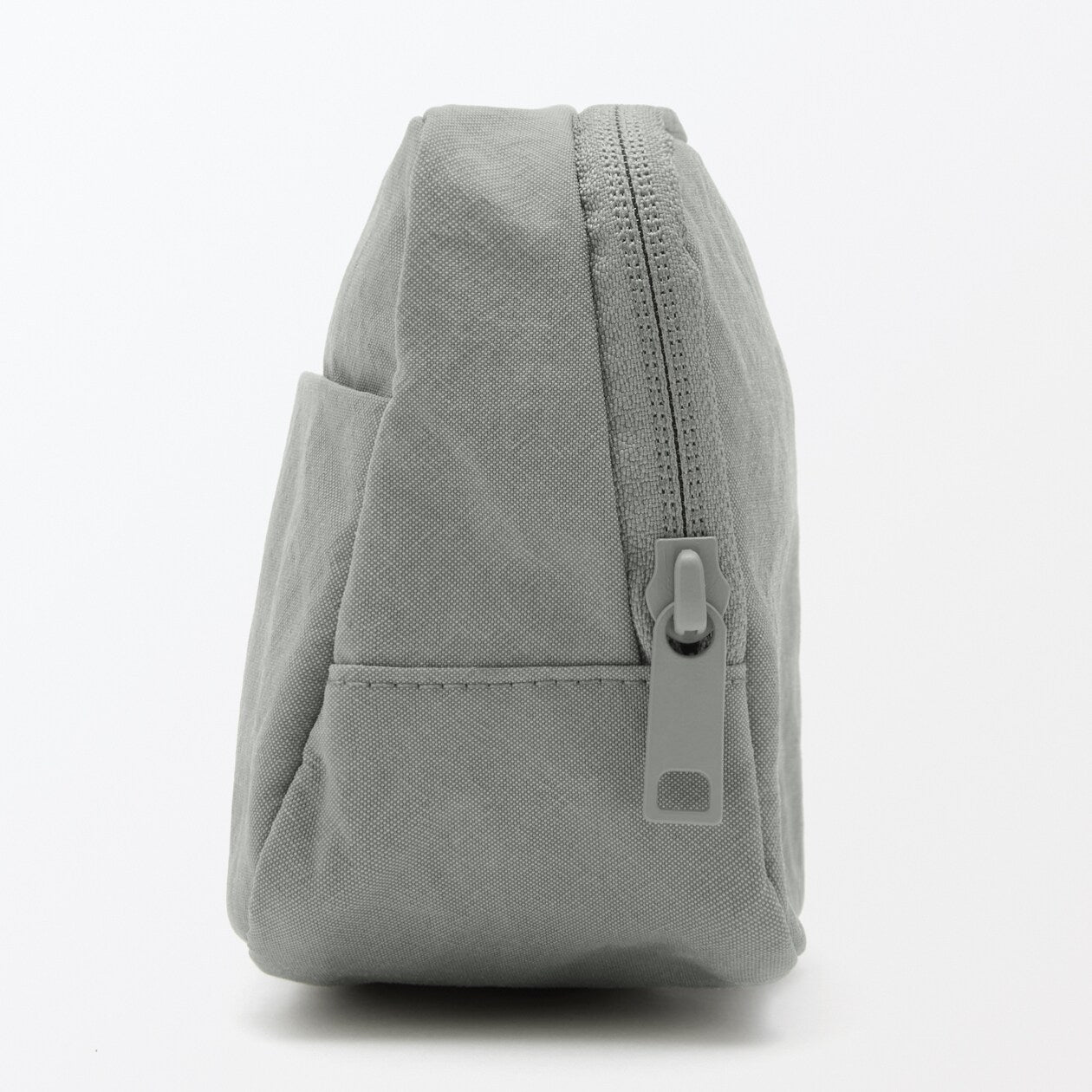 Muji Wrinkle Nylon Wide-Opening Pouch 18 × 11.5 × 7 cm