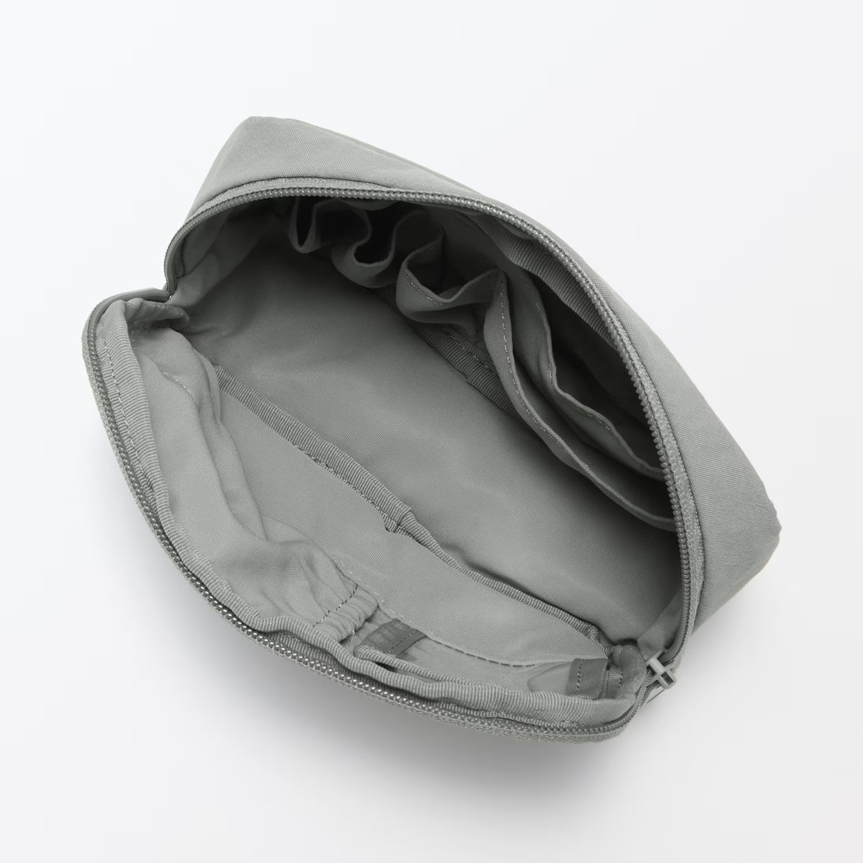 Muji Wrinkle Nylon Wide-Opening Pouch 18 × 11.5 × 7 cm