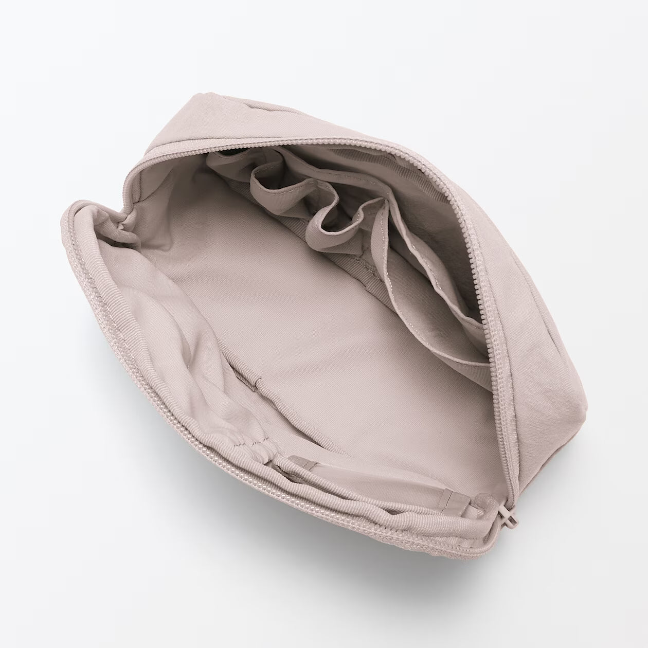 Muji Wrinkle Nylon Wide-Opening Pouch 18 × 11.5 × 7 cm
