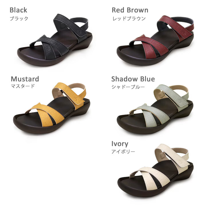 RegettaCanoe Women's Cross-Strap Wedge Sandals - CJFW-3519