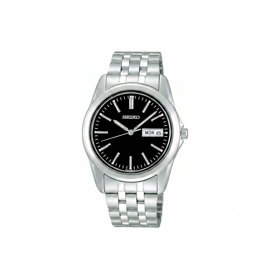 Seiko Selection Men's Quartz Watch – Stainless Steel Bracelet | Day-Date Display