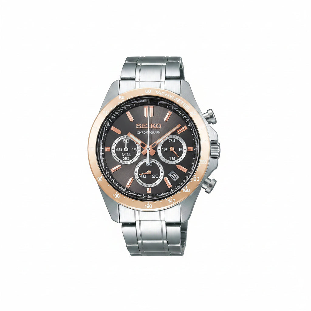Seiko Selection Men's Quartz Chronograph Watch – Stainless Steel, Date Display 24-Hour Sub-Dial