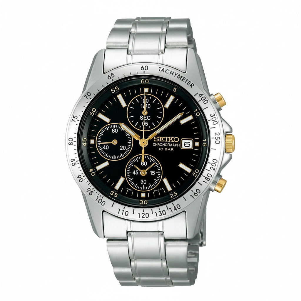 Seiko Selection Men's Quartz Chronograph Watch – Stainless Steel, 10 ATM