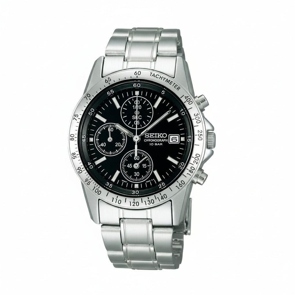 Seiko Selection Men's Quartz Chronograph Watch – Stainless Steel, 10 ATM