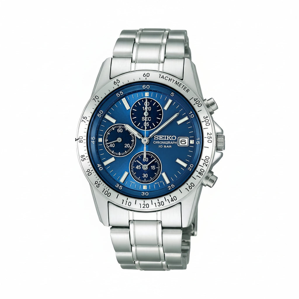 Seiko Selection Men's Quartz Chronograph Watch – Stainless Steel, 10 ATM