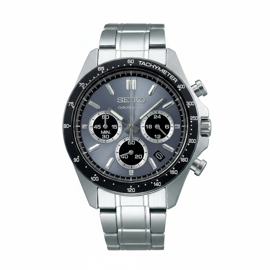 Seiko Selection Men's Quartz Chronograph Watch – Stainless Steel, Date Display 24-Hour Sub-Dial