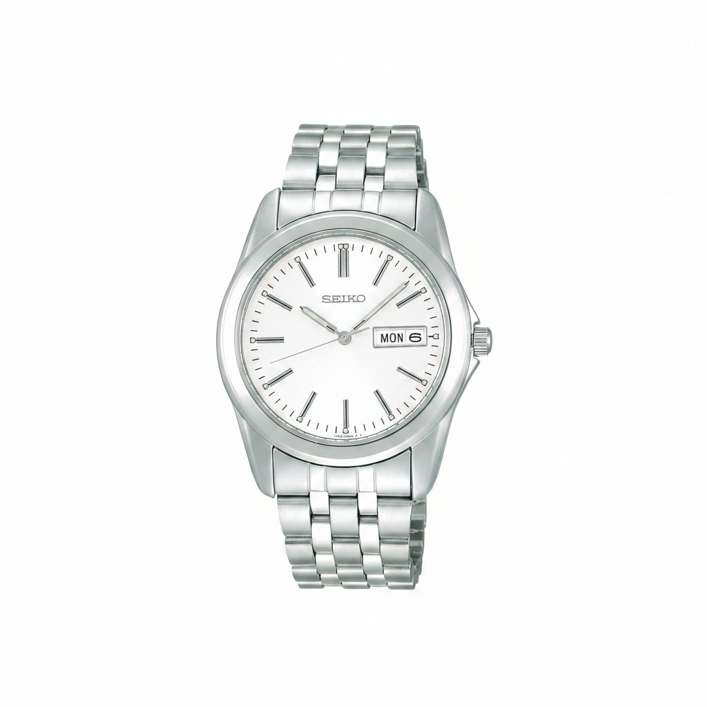 Seiko Selection Men's Quartz Watch – Stainless Steel Bracelet | Day-Date Display