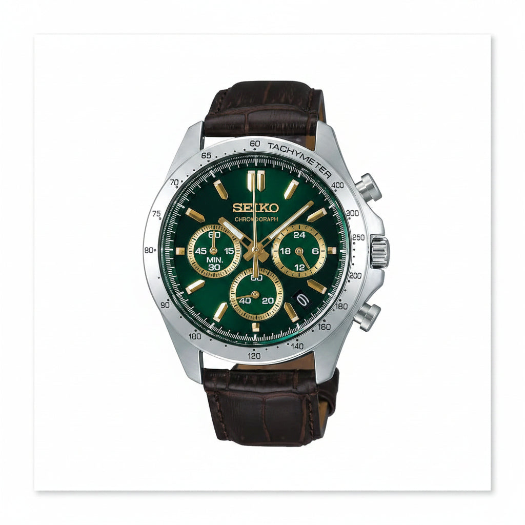 Seiko Selection Men's Quartz Chronograph Watch – Stainless Steel, Date Display 24-Hour Sub-Dial