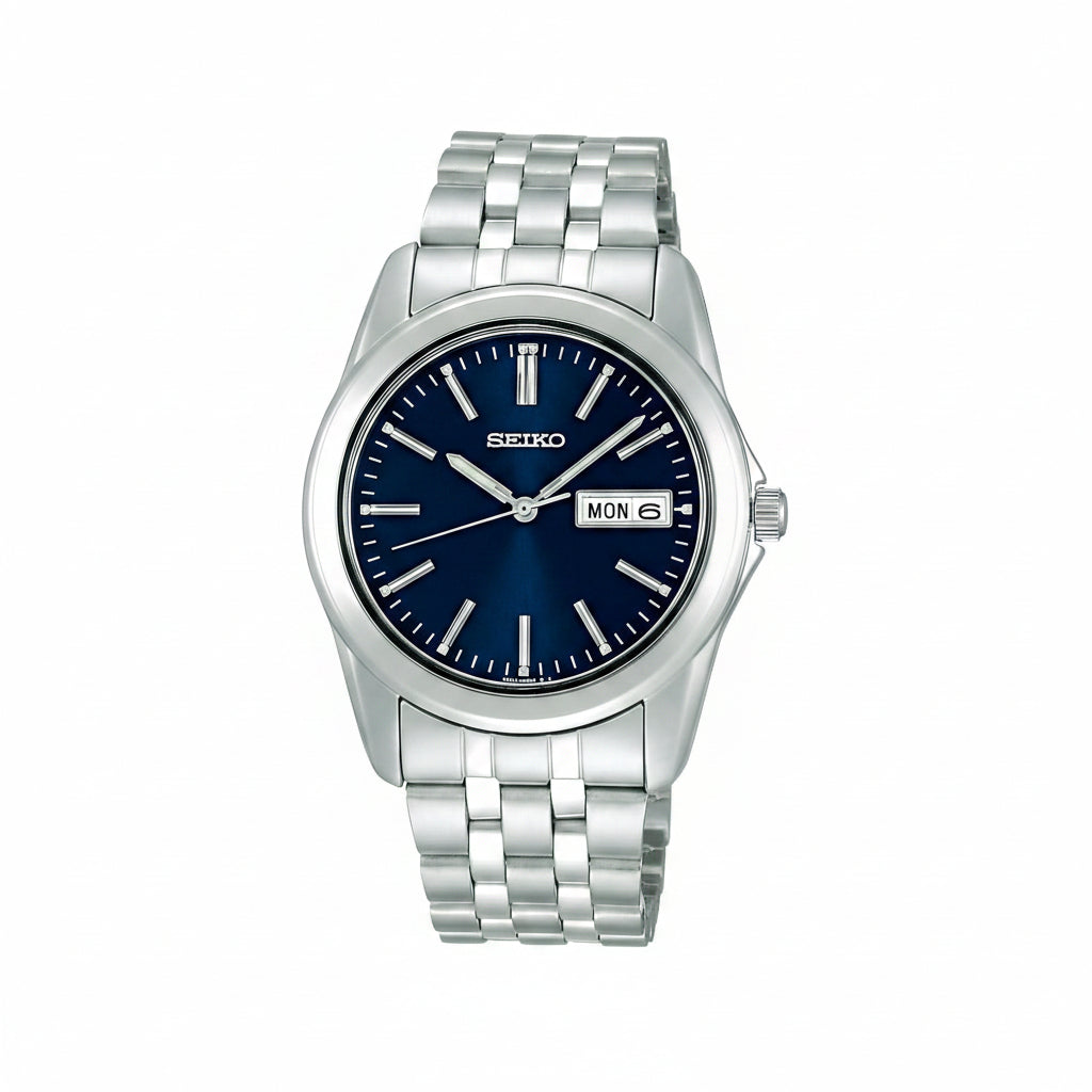 Seiko Selection Men's Quartz Watch – Stainless Steel Bracelet | Day-Date Display