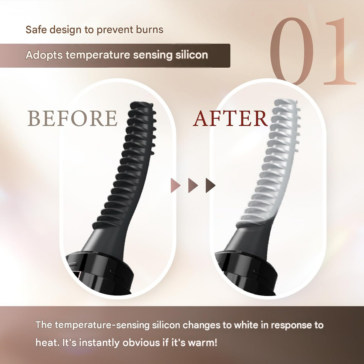 RENAGE Hot Eyelash Curler – USB Rechargeable Heated Lash Comb, Black
