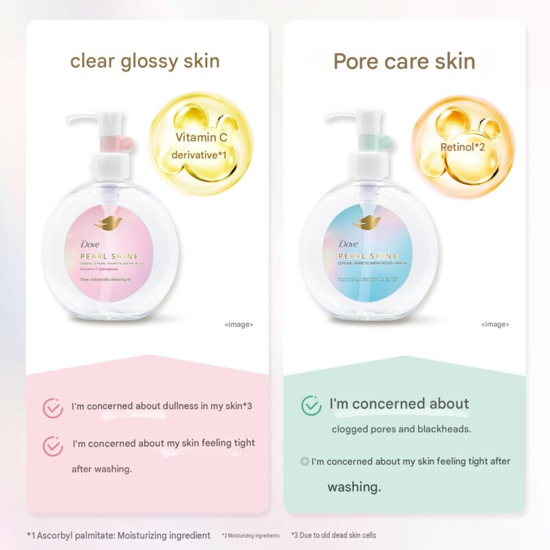 Dove Face Care Pearl Shine Cleansing Oil 170mL