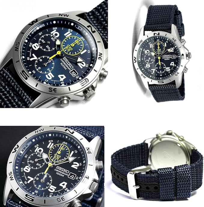 Seiko Military Khaki Chronograph 100M Watch
