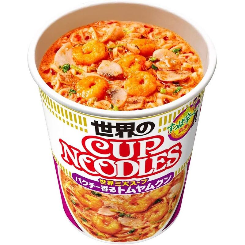 Nissin Cup Noodles Tom Yum Kung – 75 g × 12 Cups