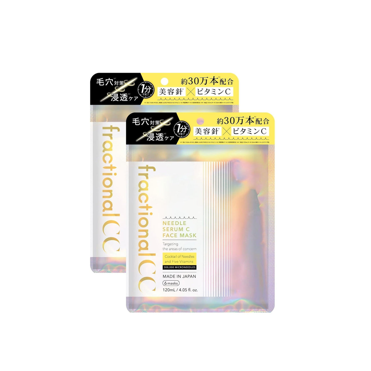 Fractional CC Needle Mask C – Vitamin C & Glutathione Sheet Mask, 12 sheets (6 sheets × 2 sets)
