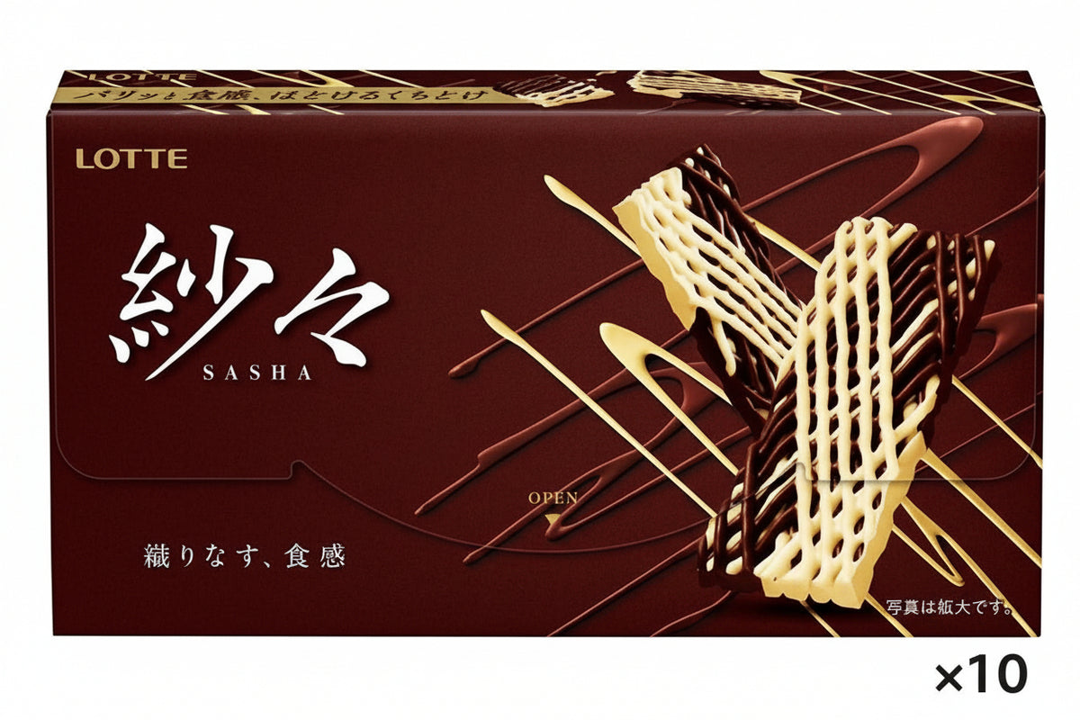 LOTTE SASHA Chocolate — 69 g × 10 Boxes