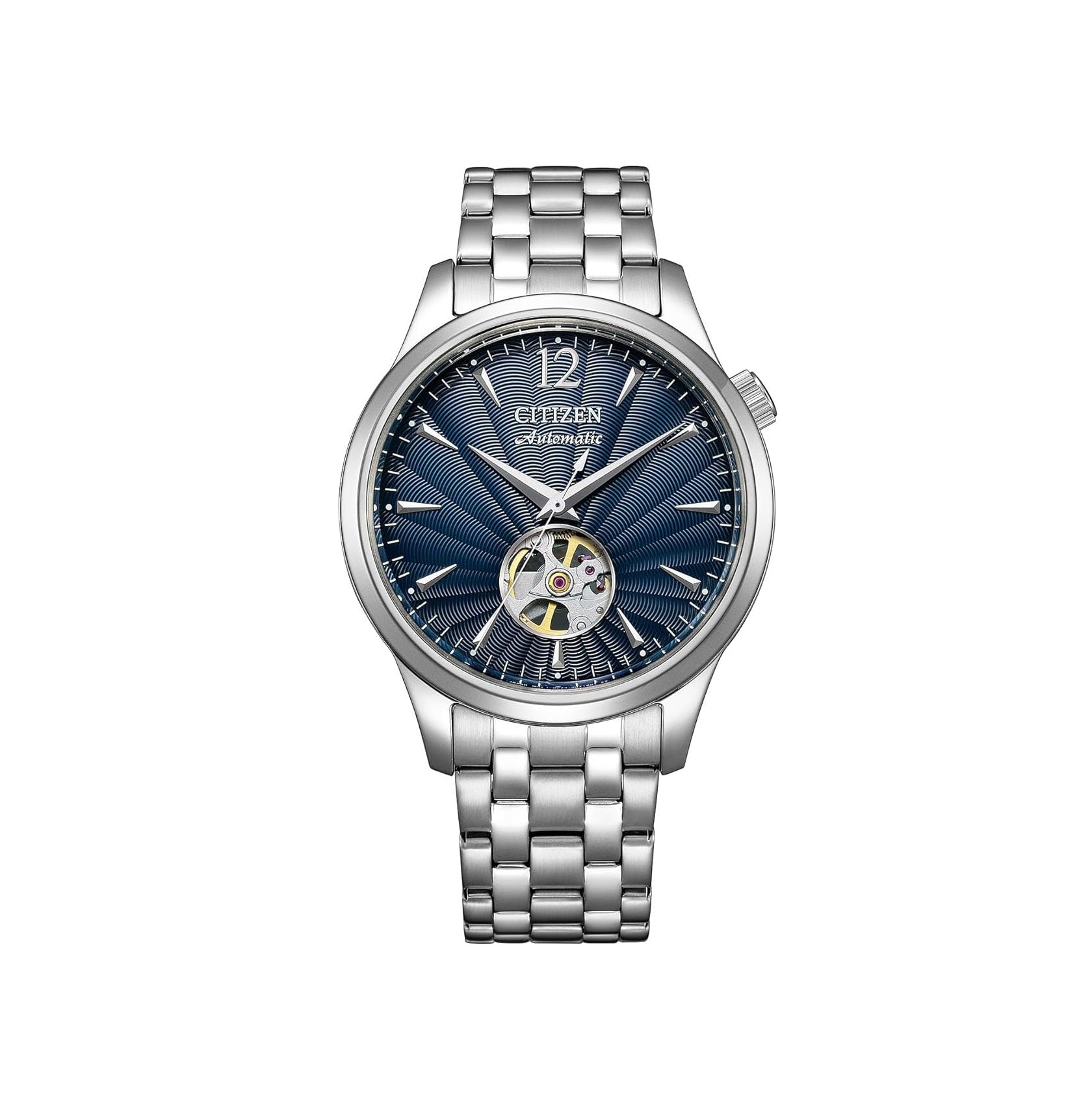 Citizen Watch Citizen Collection Mechanical Automatic Mechanical Open Heart See-Through Back Waterproof NH9131, Navy, Bracelet Type