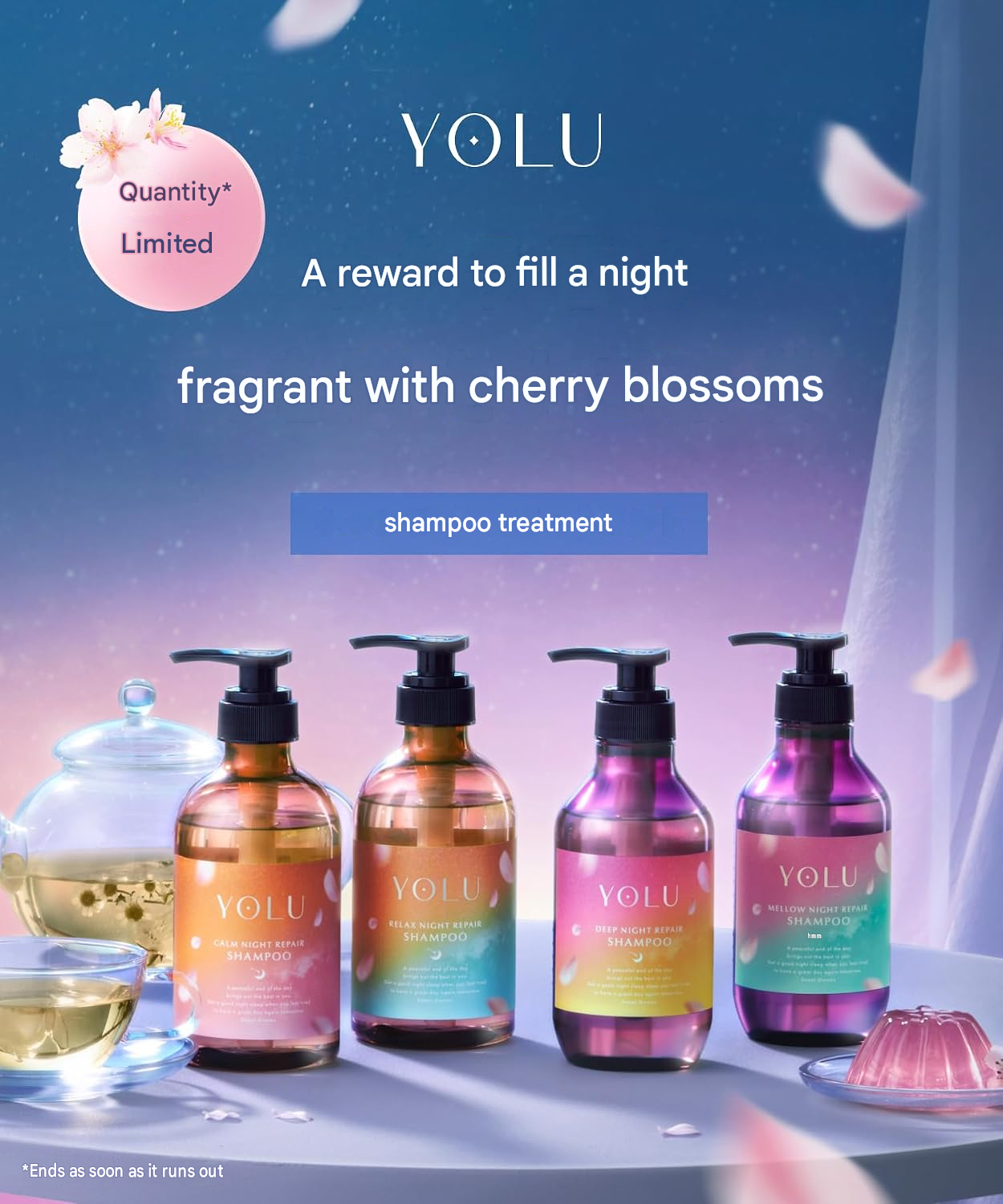 YOLU Deep Night Repair Spring Limited Shampoo & Treatment Set