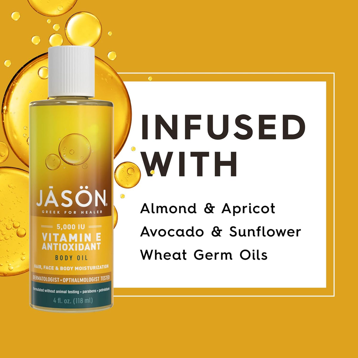 JĀSÖN Vitamin E 5,000 IU Antioxidant Body Oil – 118 mL