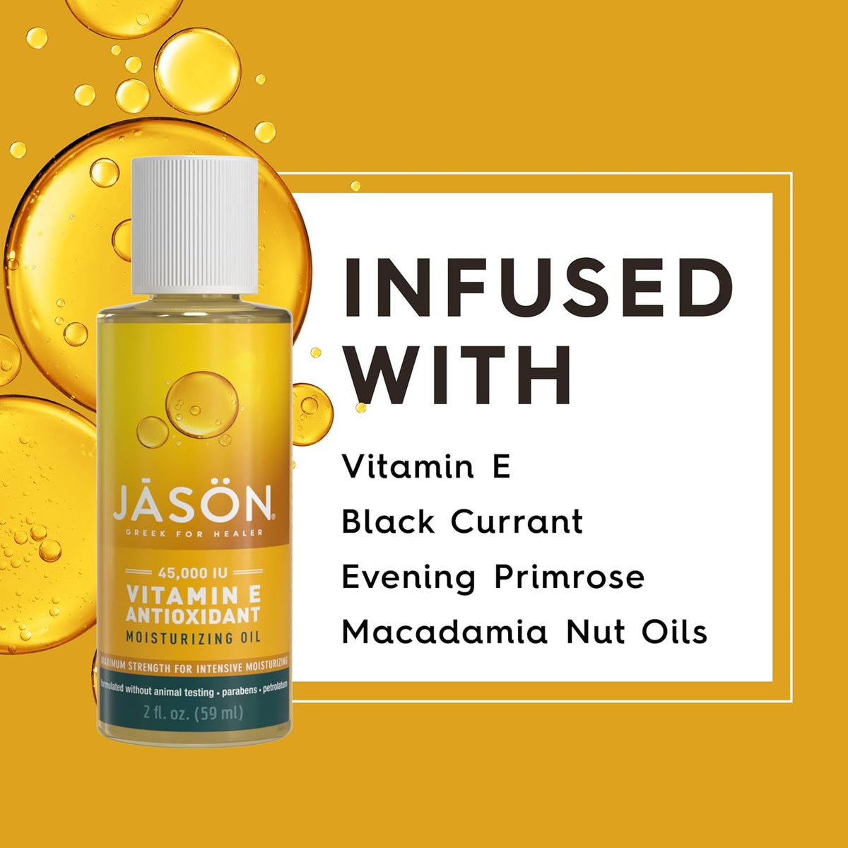 JĀSÖN Vitamin E 45,000 IU Antioxidant Moisturizing Oil – 59mL