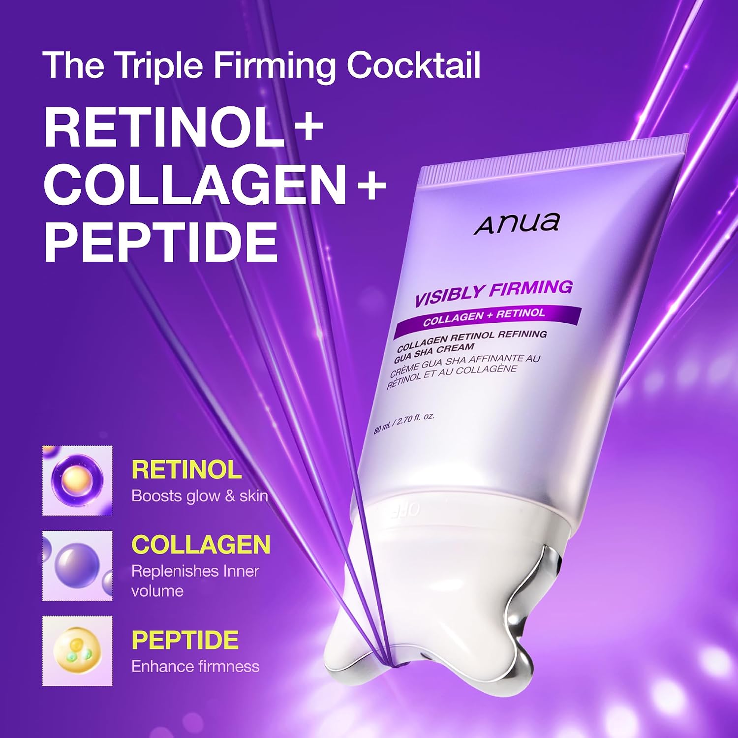ANUA Collagen Retinol Refining Gua Sha Cream – Firming & Sculpting Care 80mL