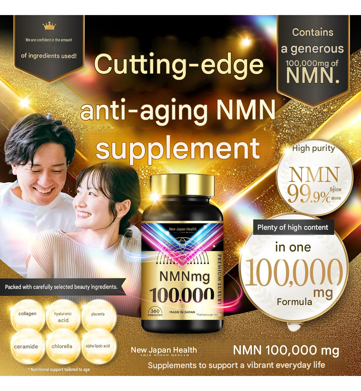 Shin Nihon Health NMN 100,000 mg – 360 Capsules
