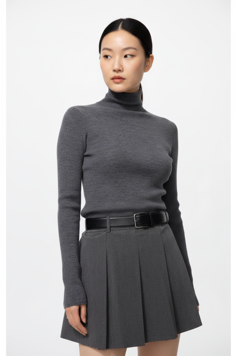 U Merino Ribbed Turtleneck Sweater 469426 Japan best brand