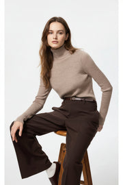 Merino Ribbed Turtleneck Sweater